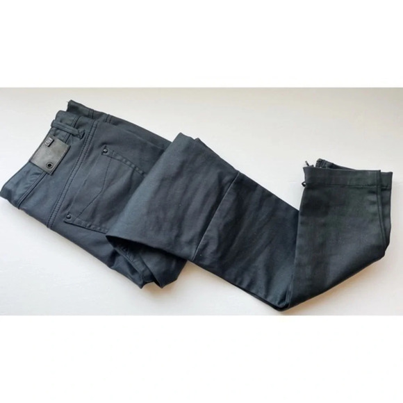 Armani Exchange • Charcoal Grey Waxed Coated Moto Skinny Pants - Picture 1 of 8